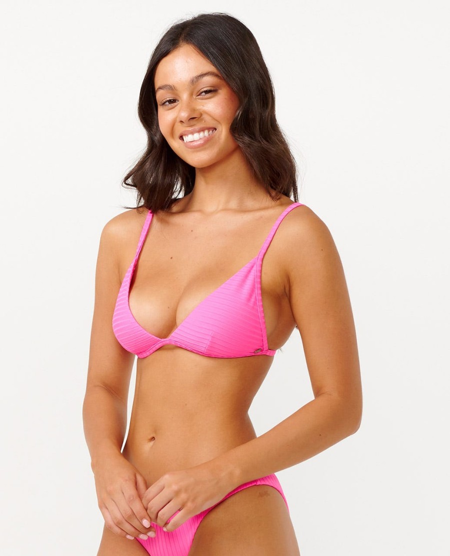 premium surf fixo triângulo bikini top