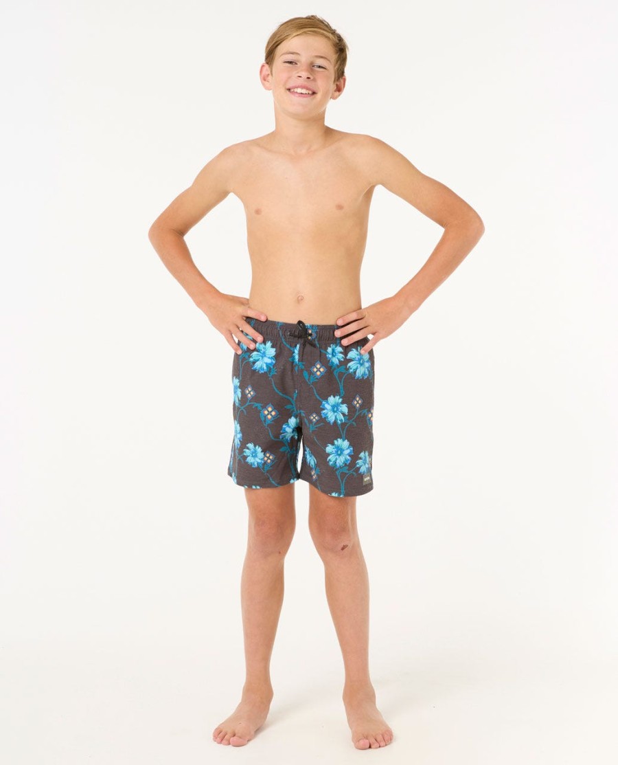 surf revival floral volley boardshorts-rapaz 8-16 anos