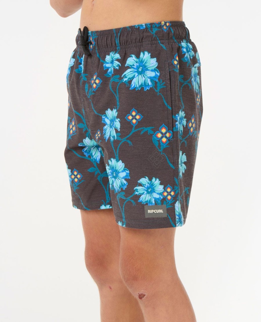 surf revival floral volley boardshorts-rapaz 8-16 anos