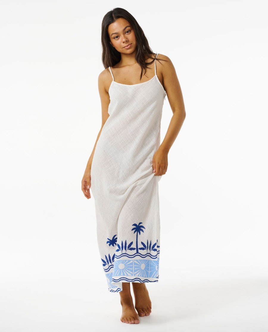 santorini sun impresso vestido maxi