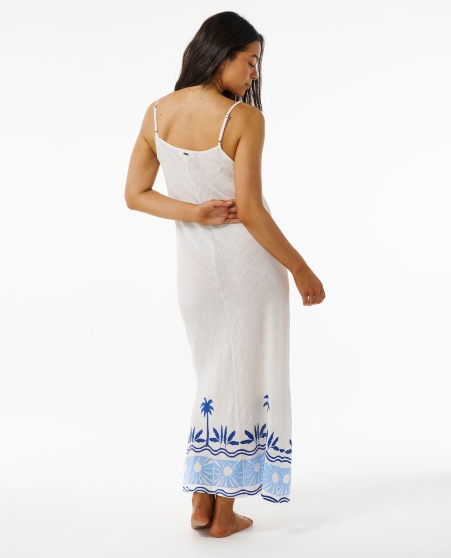 santorini sun impresso vestido maxi