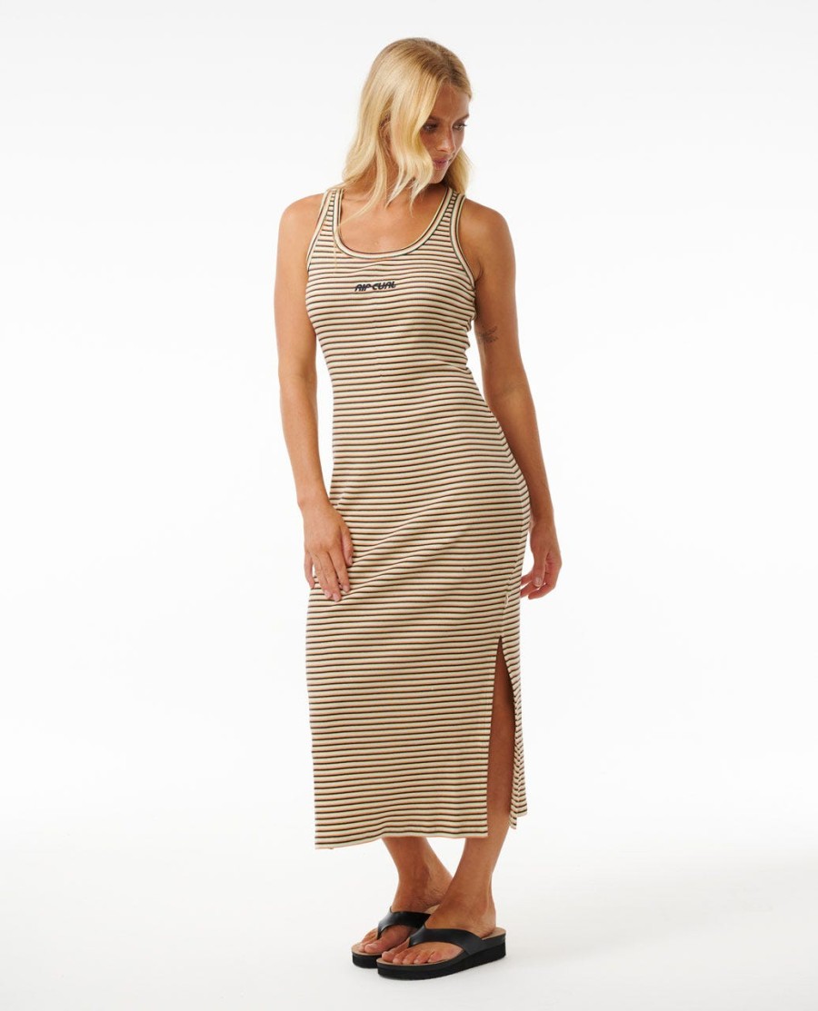 maré alta strip rib vestido midi