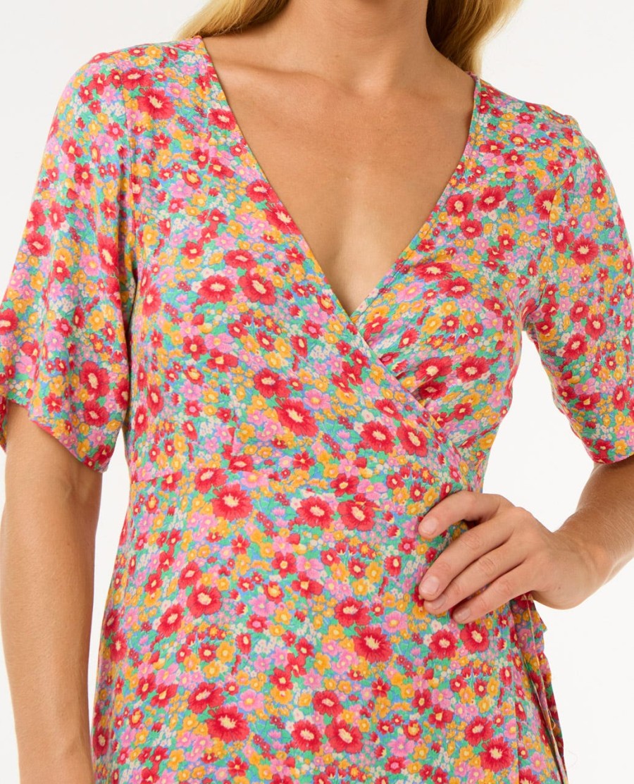 vestido envoltório las dalias ditsy