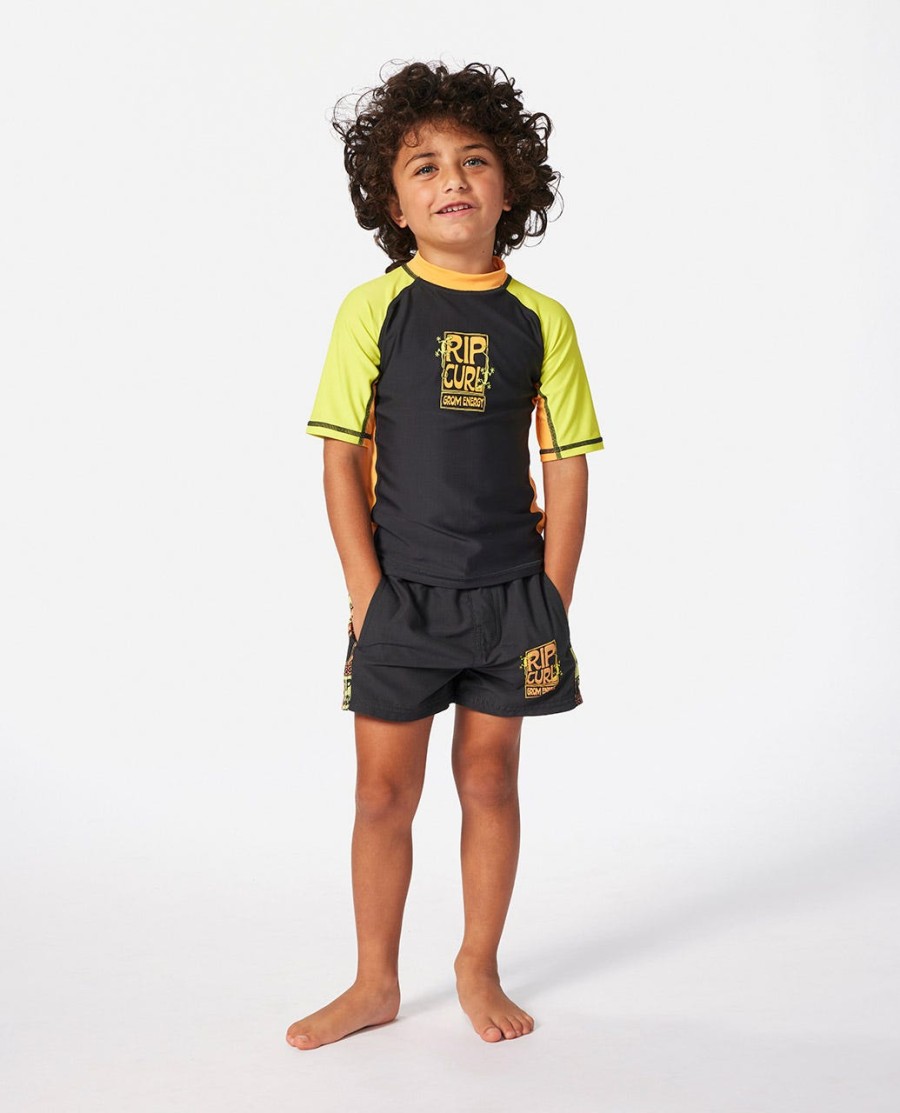 grom energy upf manga curta sun protection rash vest-rapaz 2-8 anos