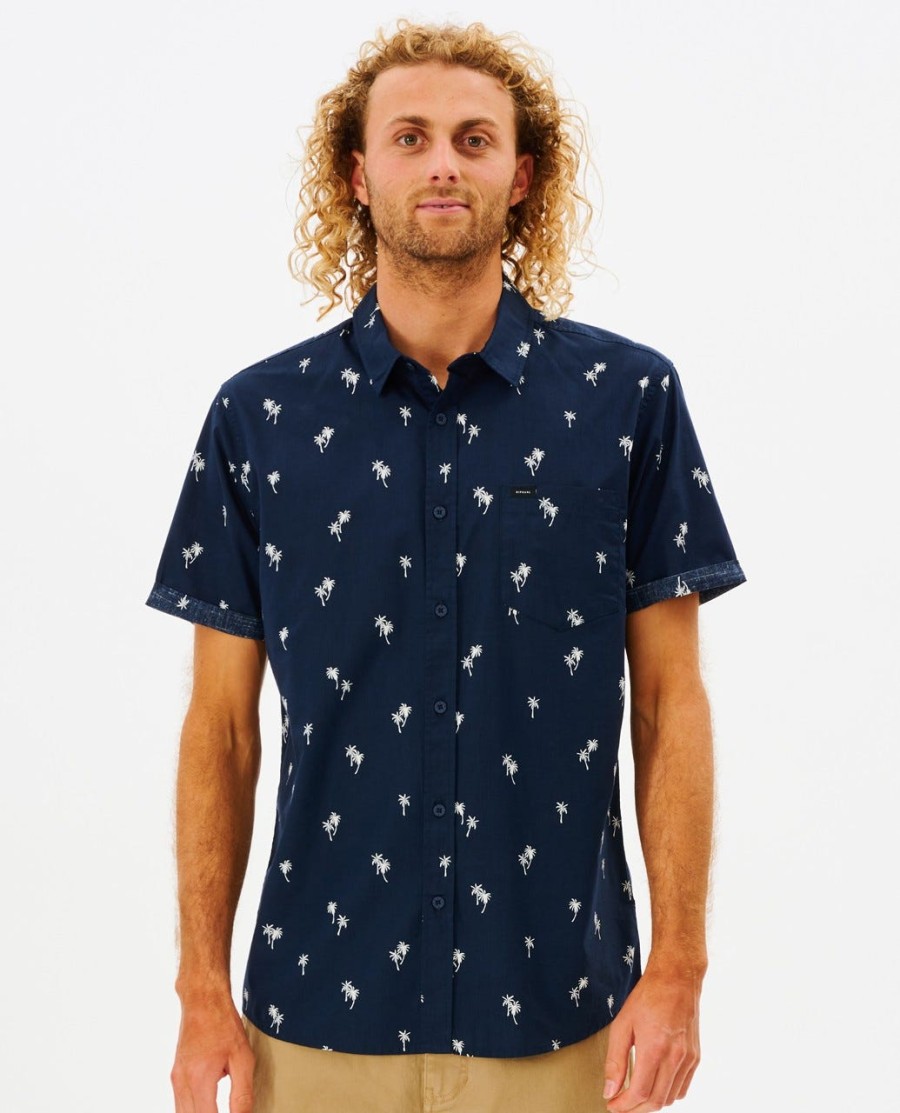 camisa manga curta paradise palms