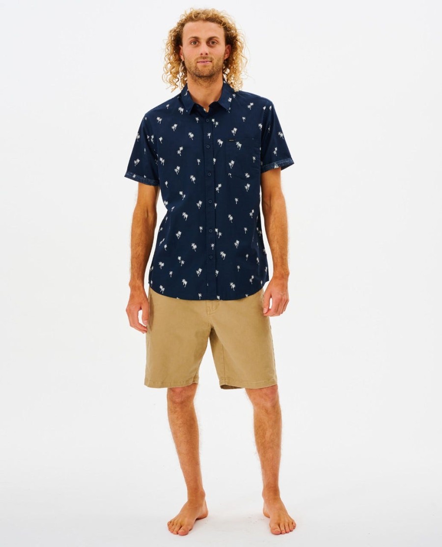 camisa manga curta paradise palms
