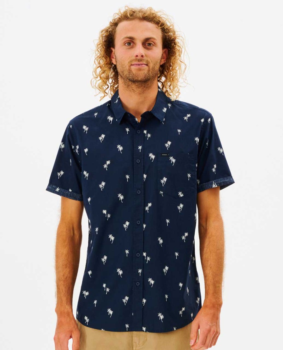 camisa manga curta paradise palms