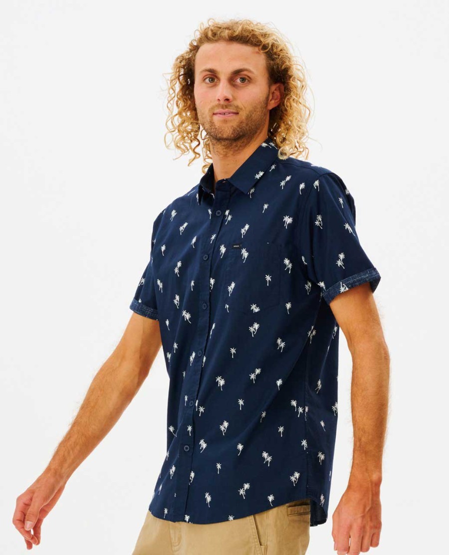 camisa manga curta paradise palms