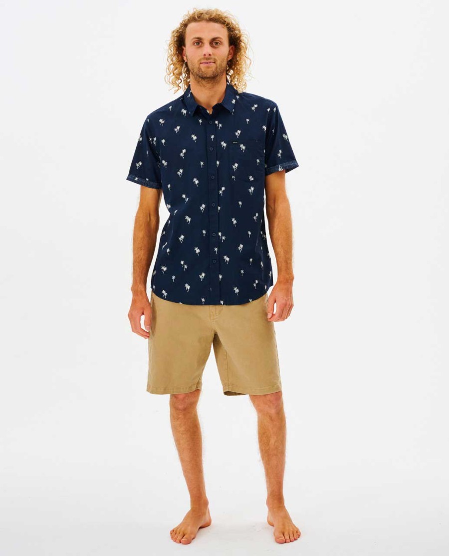 camisa manga curta paradise palms