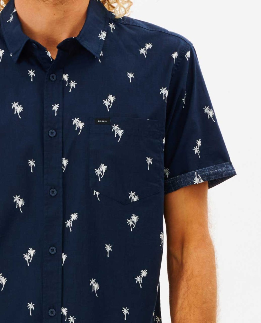 camisa manga curta paradise palms