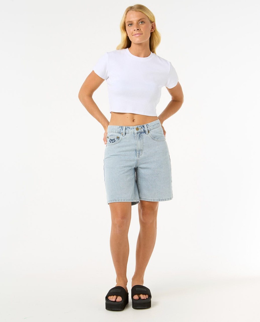 las dalias relaxado denim short