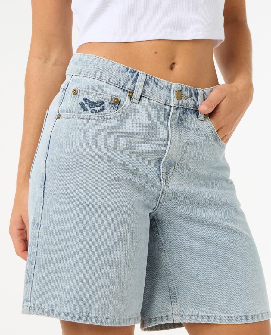 las dalias relaxado denim short