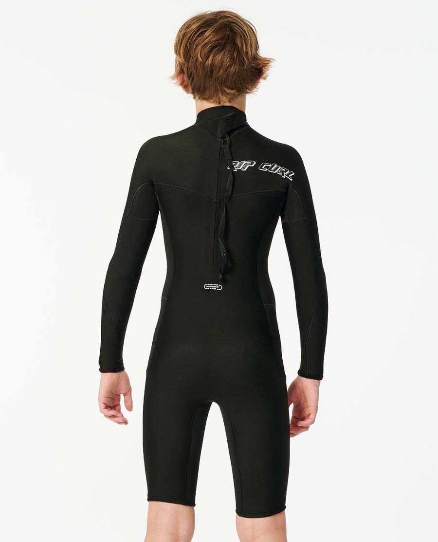 meninos amanhecer patrol manga longa 2mm voltar zip perna curta traje