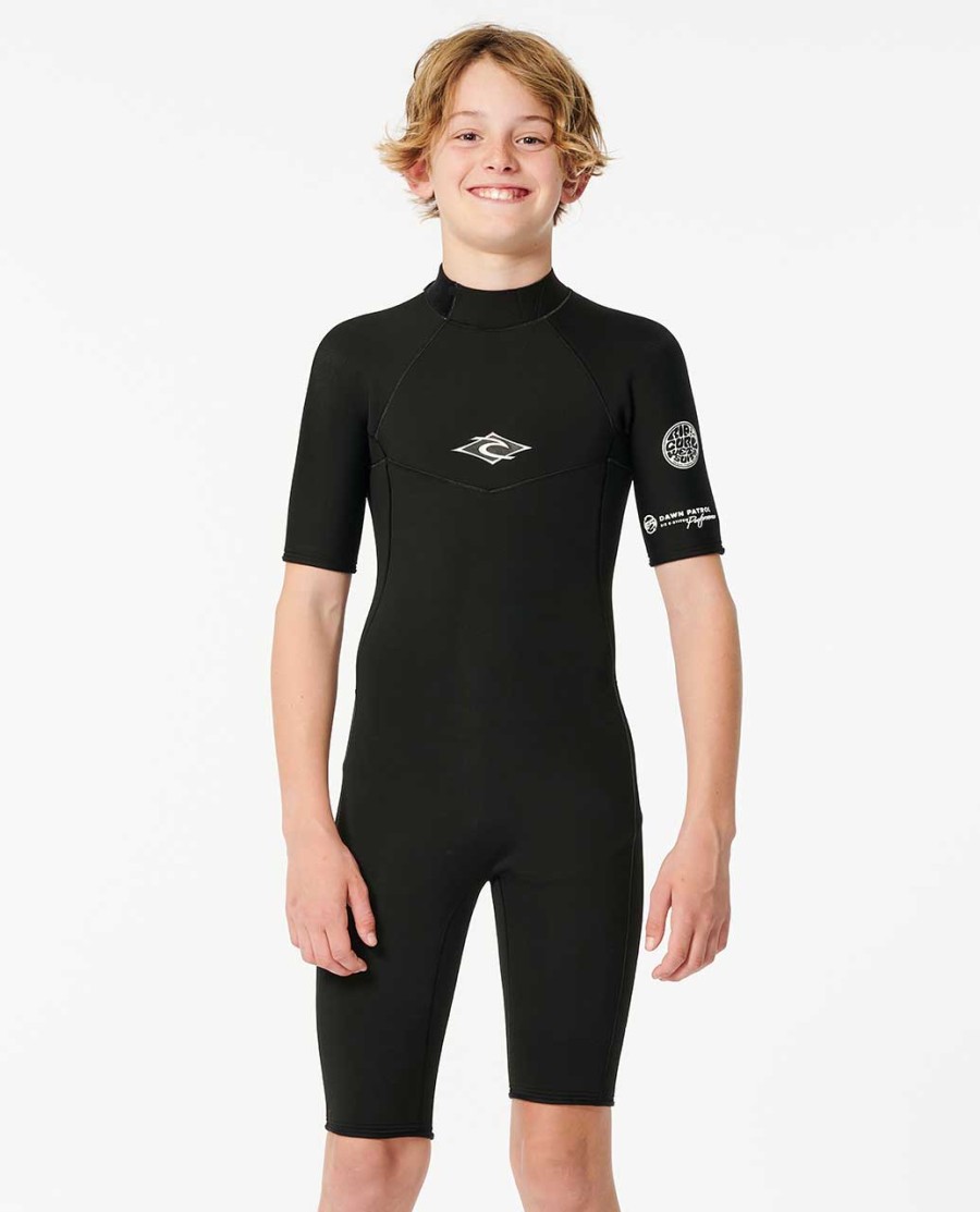 meninos amanhecer patrol manga curta 2mm back zip springsuit