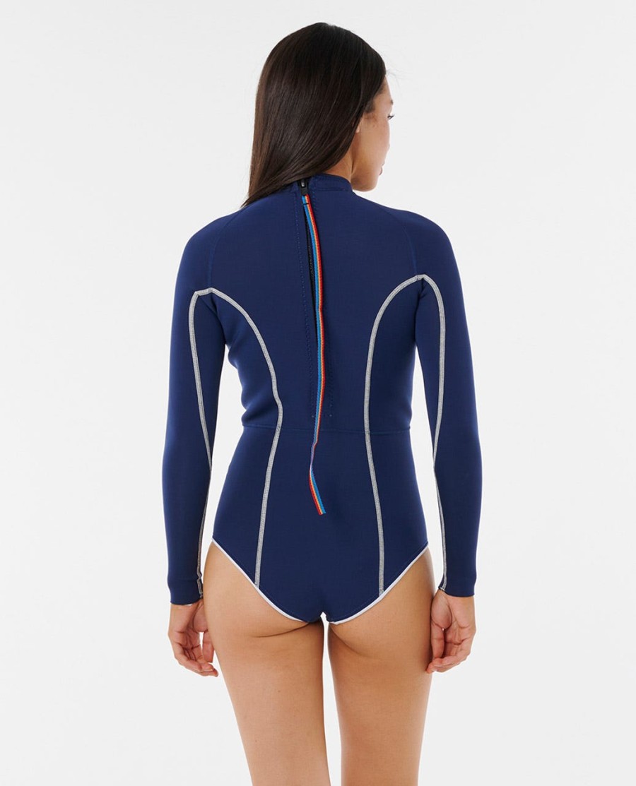 steph gilmore g-bomb 1.5mm manga longa zip traseira boa cobertura springsuit