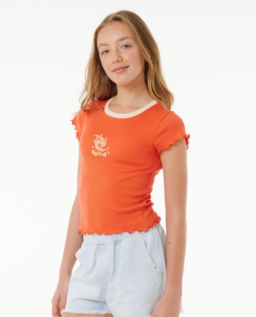 verão solstício rib tee-meninas 8-14 anos