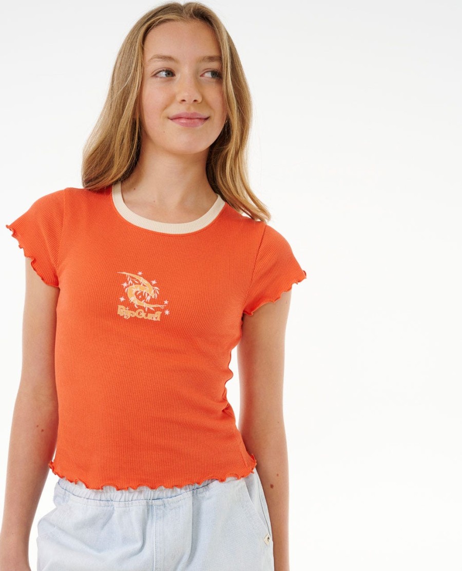 verão solstício rib tee-meninas 8-14 anos