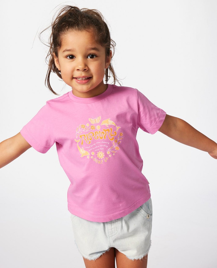rainbow logo tee-menina 1-8 anos