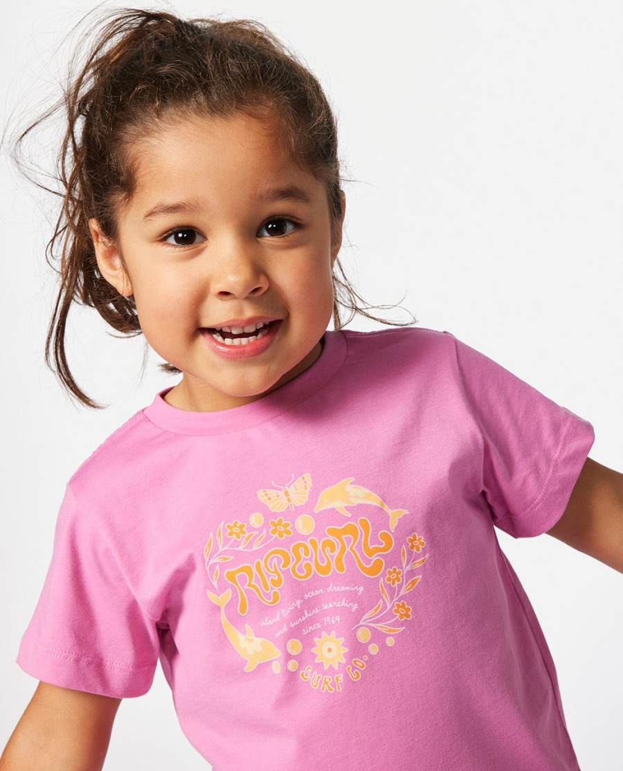 rainbow logo tee-menina 1-8 anos
